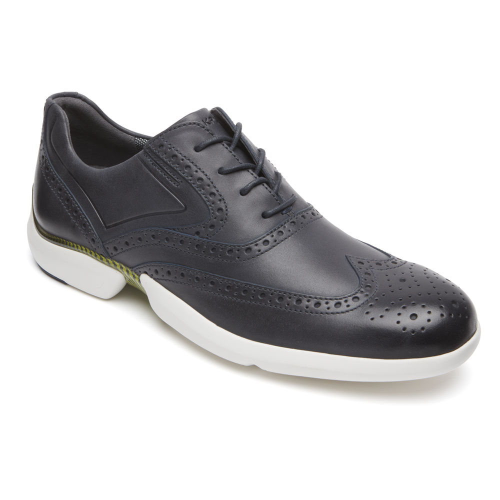 Rockport Singapore Mens Lace Up - Total Motion Advance Wingtip Blue - RK5762143